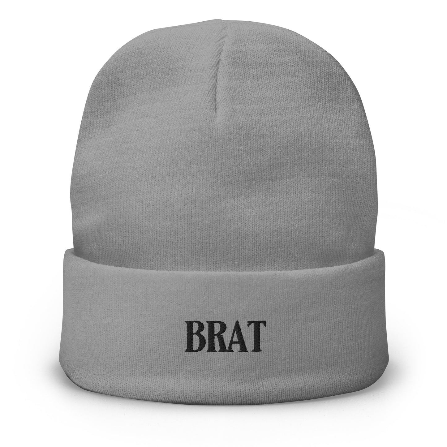 BRAT Embroidered Beanie - Black Letters