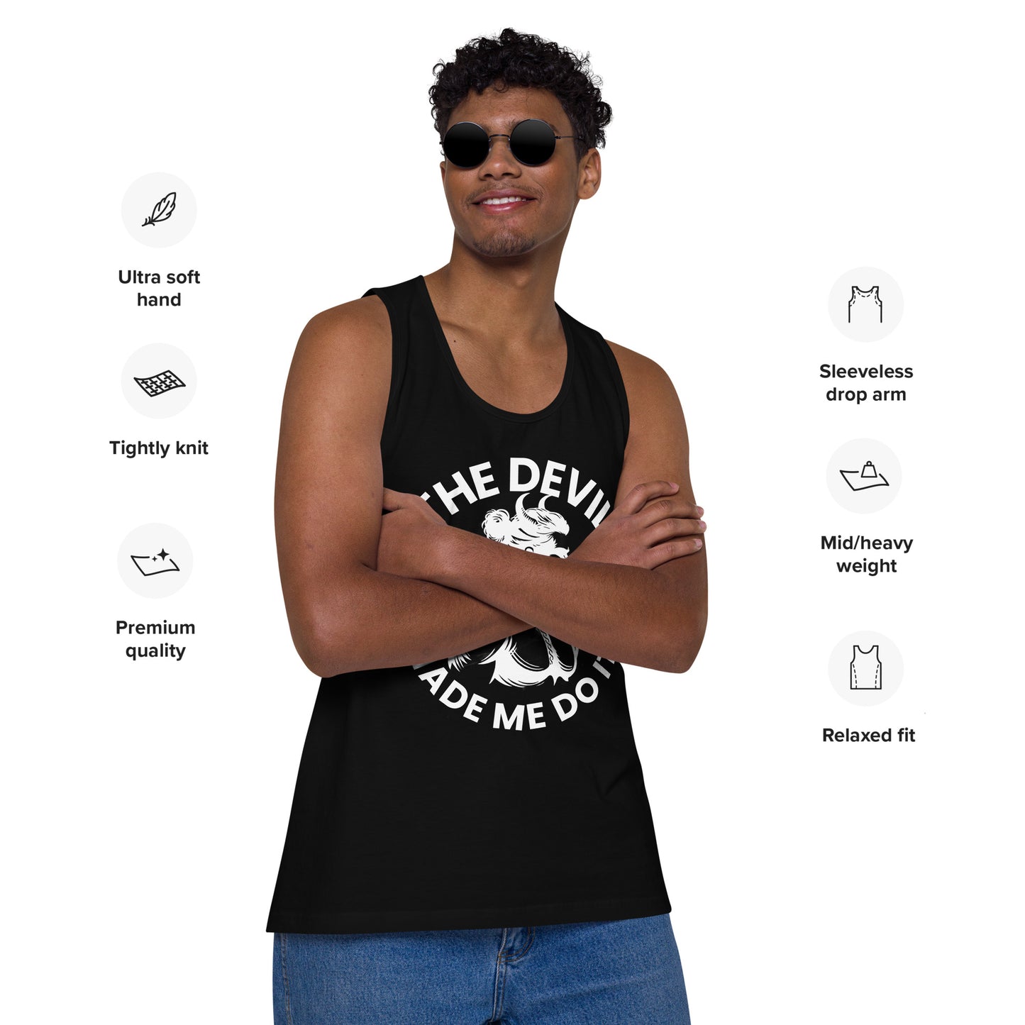 "The Devil Made Me Do It" Men's Tank Top - Black