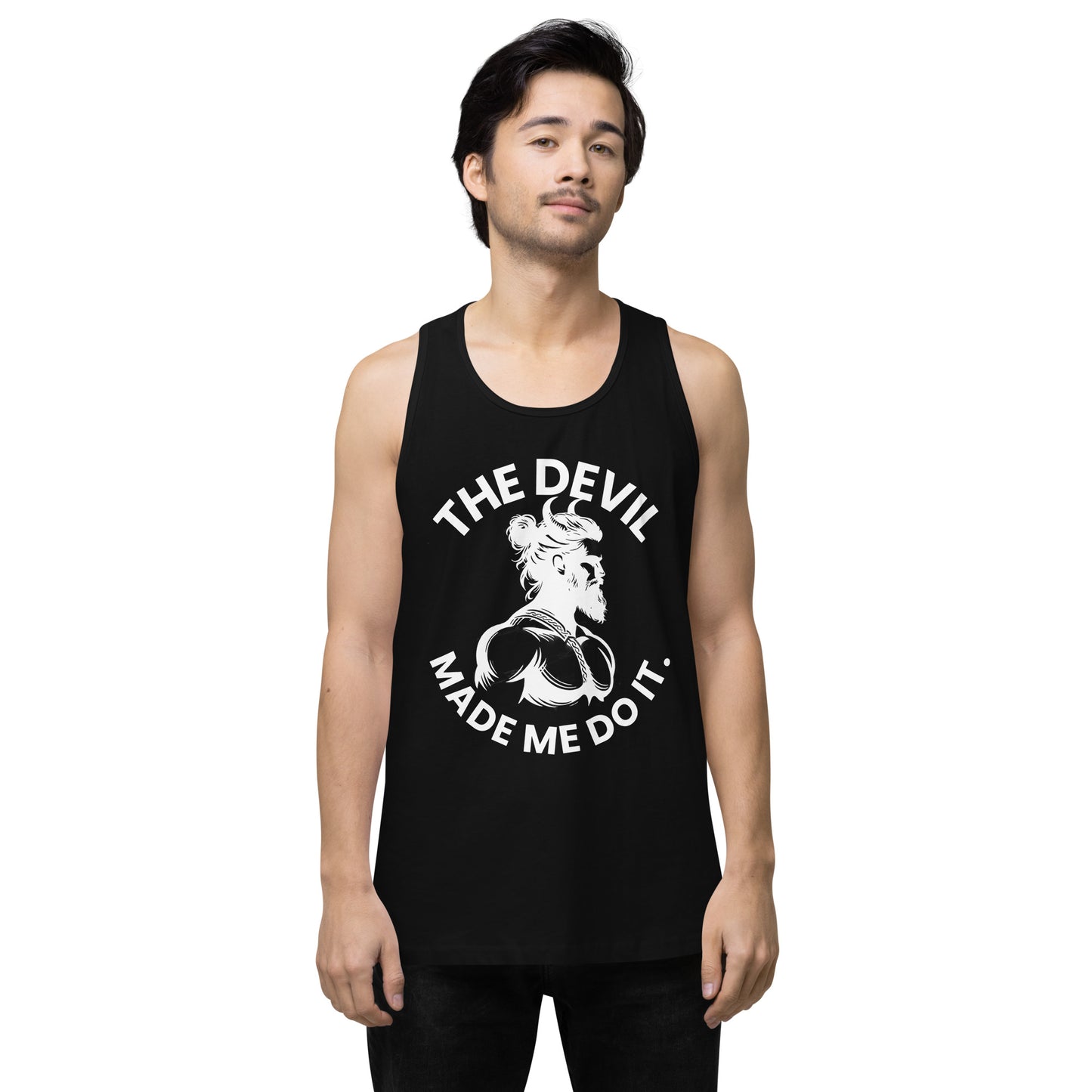 "The Devil Made Me Do It" Men's Tank Top - Black