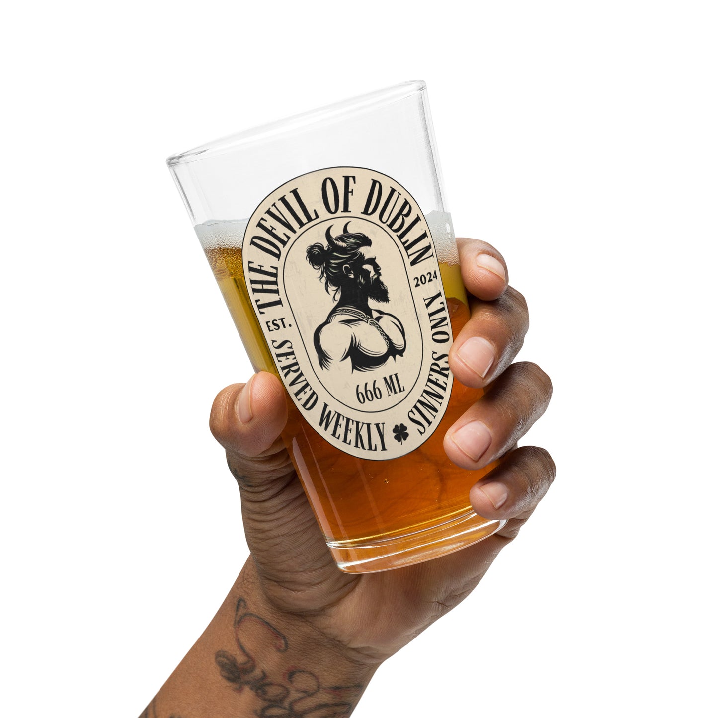 "Served Weekly, Sinners Only" Pint Glass